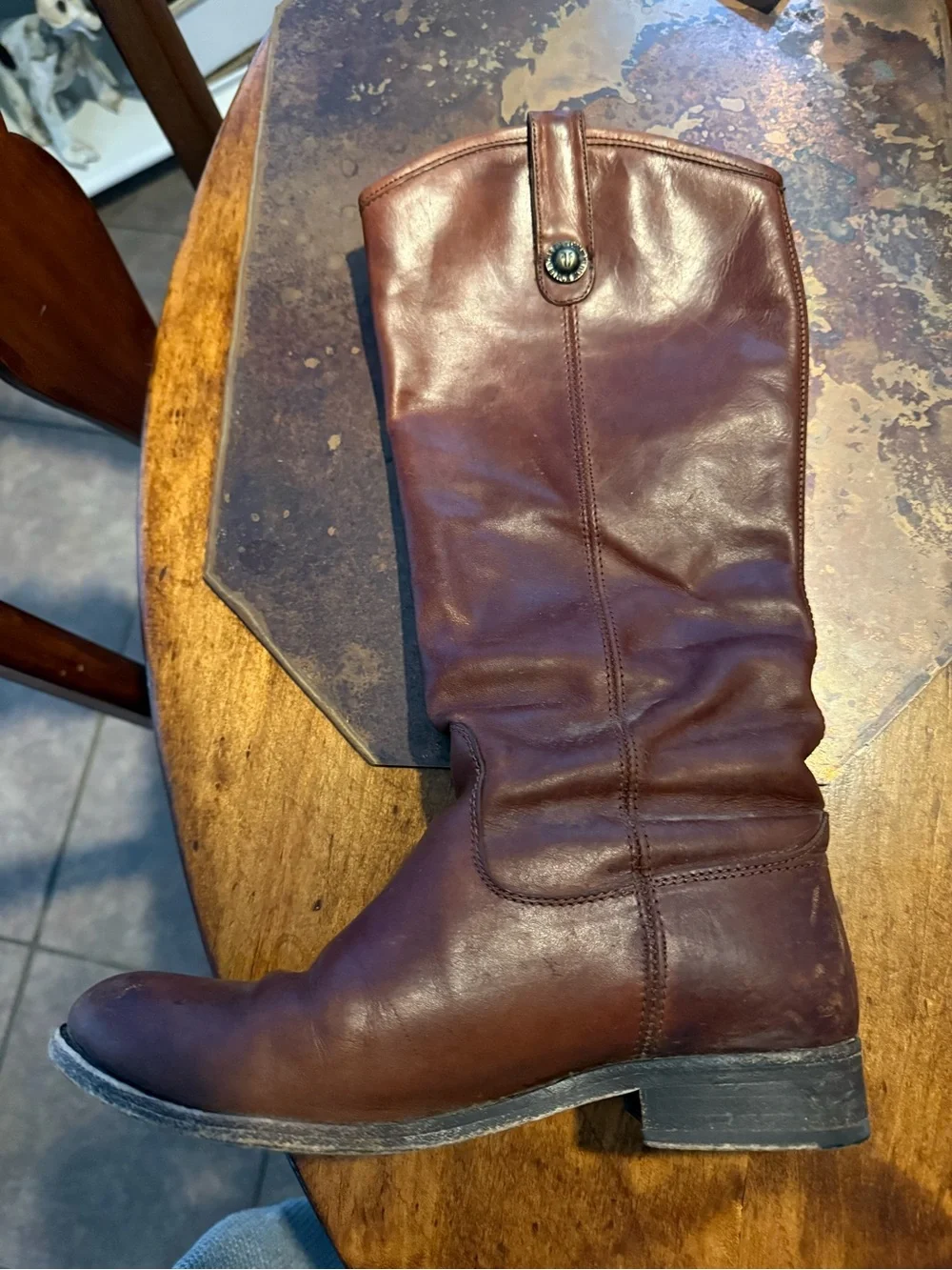 Frye Melissa Leather Riding Boots - Brown